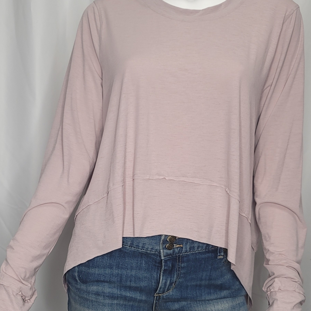 Relaxed Pink Long Sleeve Boxy Tee - Picture 3 of 12